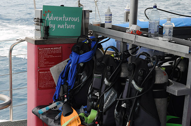 Passions of Paradise - scuba diving deck and equipment