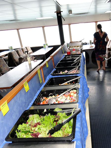 Big Cat Green Island Cruises buffet lunch, cold selection