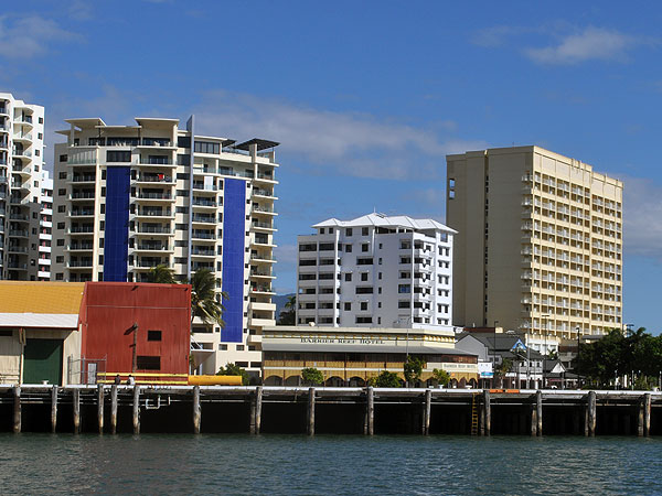 Cairns waterfront as seen from Crocodile Explorer