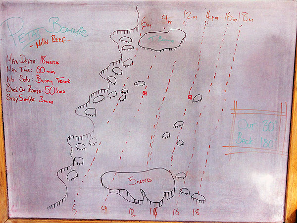 Day 1 - Dive 1 - Milln Reef PETAJ - Dive Map