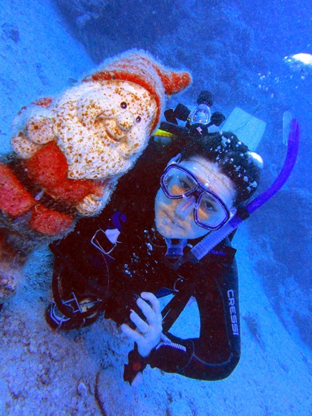 The gnome at Steve's Bommie - 30m underwater