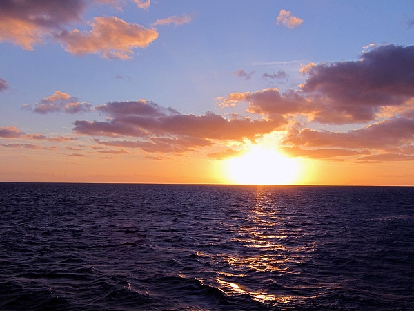 Sunset over the Coral Sea - picture courtesy Richard Holder