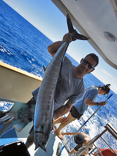 John catches a Wahoo for dinner