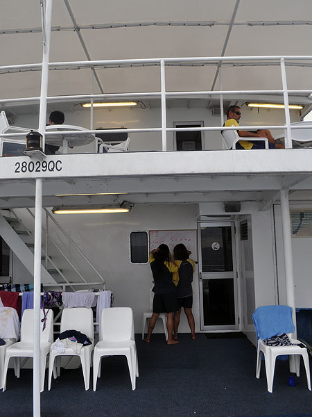 Dive briefings given on sun deck