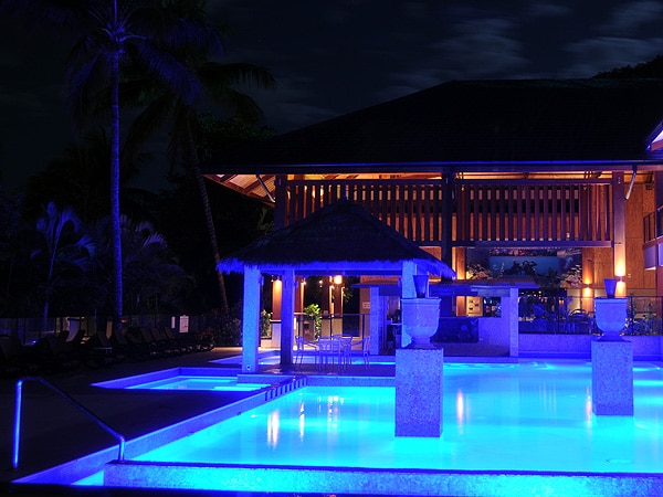 Fitzroy Island Resort pool - at night