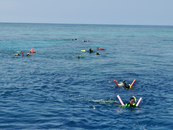 Snorkeling off Tusa