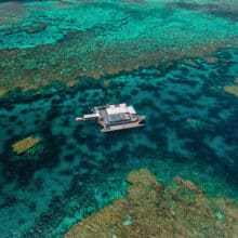 Ariel View of Quicksilver Pontoon Port Douglas.