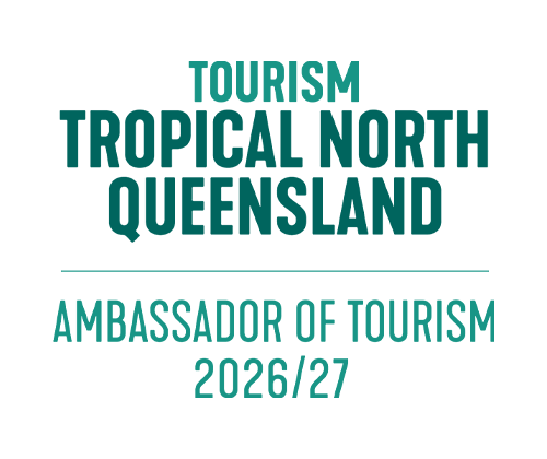 Tourism Tropical North Queensland Ambassador of Tourism 2026/27 badge.