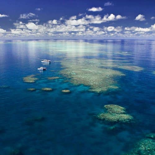 Aerial view of Norman Reef Cairns Australia