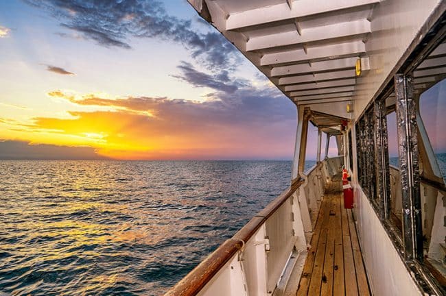 Beautiful Sunset on Reef Encounter Dive Boat