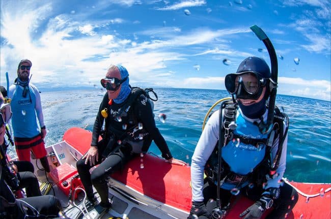 Divers on Boat ready to dive