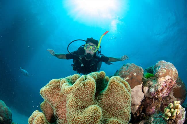Scuba Diving in Crystal Clear Water