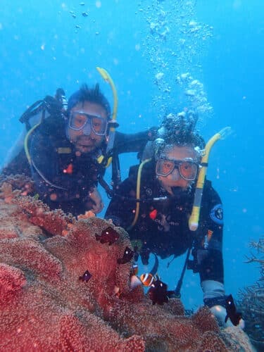 Scuba Divers with Anemonefish