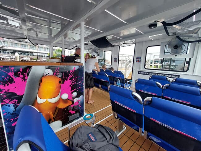 Inside of Pure Snorkel Boat