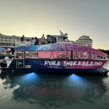 Night view of Pure Snorkel Boat.