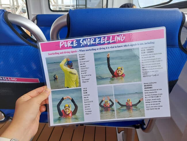Pure Snorkel Safety Card