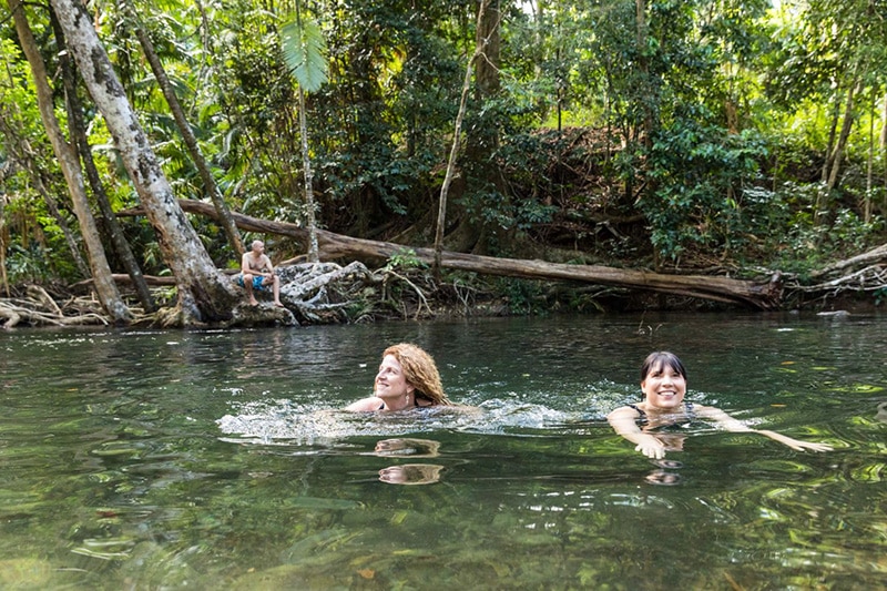 Swimming in the Daintree Rainforest.