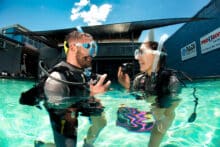 Swimming pool diver training.