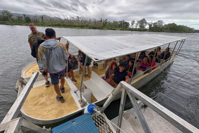 Travelers Boarding the Daintree River Cruise Boat.