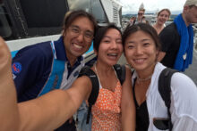 Jayde and friends with crew on Silversonic.